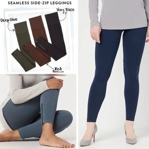 SPANX BROWN SEAMLESS SIDE ZIP LEGGINGS Size XL